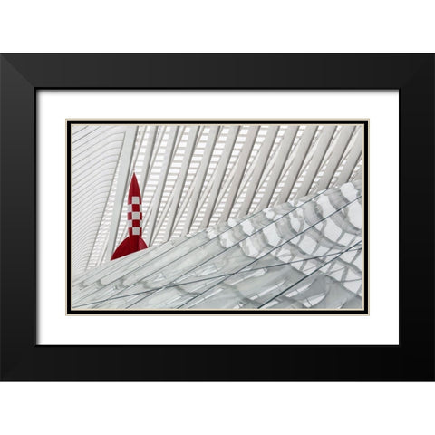 Herge Rocket Black Modern Wood Framed Art Print with Double Matting by Van Den, Jef