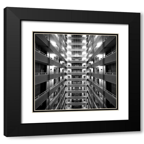 Corridor Black Modern Wood Framed Art Print with Double Matting by Tajima, Koji