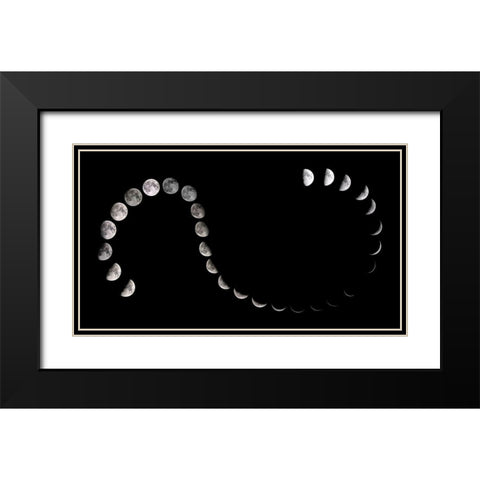 Moon Path Black Modern Wood Framed Art Print with Double Matting by Nigam, Nimit