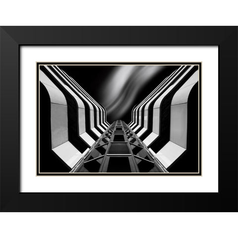 Winged Black Modern Wood Framed Art Print with Double Matting by Novillo, Alfonso