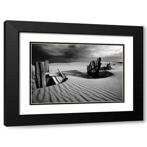 Konfrontation Black Modern Wood Framed Art Print with Double Matting by Kulagin, Dmitry