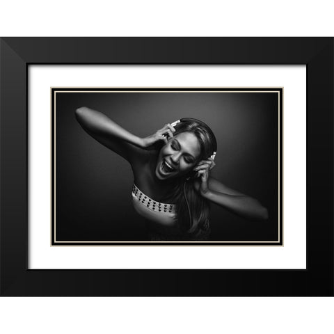 The Sound Of Happiness Black Modern Wood Framed Art Print with Double Matting by Schroder, Thomas