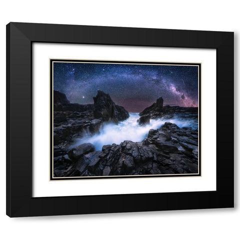 Bridge Of The Stone Gate Black Modern Wood Framed Art Print with Double Matting by Zhang, Joshua
