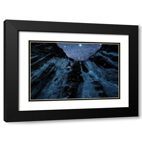 Star Climber Black Modern Wood Framed Art Print with Double Matting by Takanobu, Kano