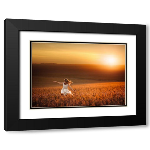 Dusk Black Modern Wood Framed Art Print with Double Matting by Olson, Jake