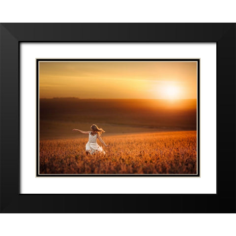 Dusk Black Modern Wood Framed Art Print with Double Matting by Olson, Jake