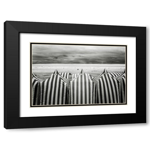 On The Beach Black Modern Wood Framed Art Print with Double Matting by Guerra, Toni