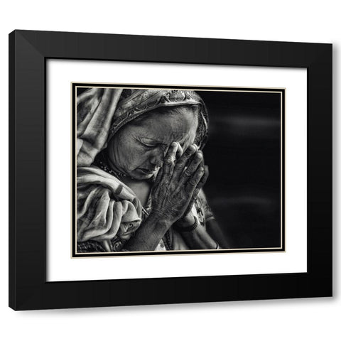 Prayers Black Modern Wood Framed Art Print with Double Matting by Flour, Piet