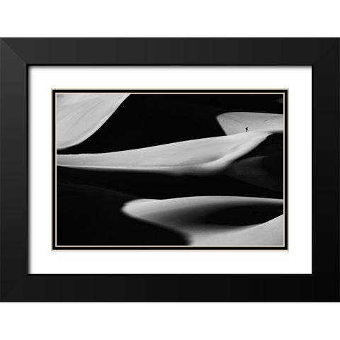 Dune X Black Modern Wood Framed Art Print with Double Matting by Kravanja, Jure