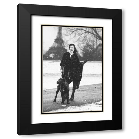 Paris Black Modern Wood Framed Art Print with Double Matting by Krystynek Mqep, Martin