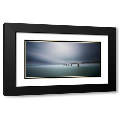 The Infinite Bridge Black Modern Wood Framed Art Print with Double Matting by Van Orden, Arthur