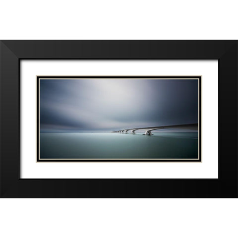 The Infinite Bridge Black Modern Wood Framed Art Print with Double Matting by Van Orden, Arthur