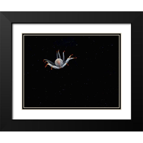 Alien Black Modern Wood Framed Art Print with Double Matting by Barchana, Dani