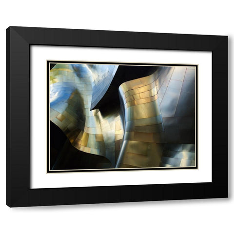 Organic Metal 3 Black Modern Wood Framed Art Print with Double Matting by Reams, David