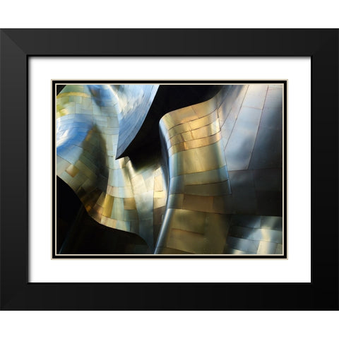 Organic Metal 3 Black Modern Wood Framed Art Print with Double Matting by Reams, David