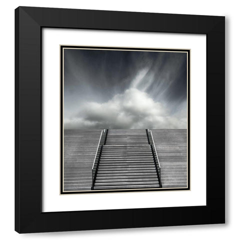 Stair Black Modern Wood Framed Art Print with Double Matting by Claes, Gilbert