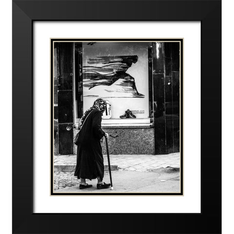 Speed A??A??Up Black Modern Wood Framed Art Print with Double Matting by Mousavi, Behnam