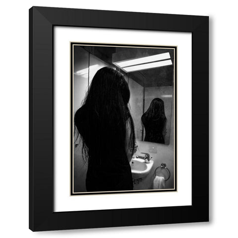 I Hate Mirror Black Modern Wood Framed Art Print with Double Matting by Skip, Anthony