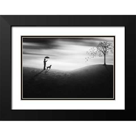 Autumn Black Modern Wood Framed Art Print with Double Matting by Marlianto, Ivan
