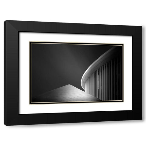 Symphony Of Lines Black Modern Wood Framed Art Print with Double Matting by Ioneanu, Dragos