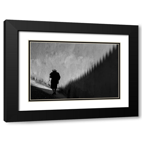 The Great Wall Black Modern Wood Framed Art Print with Double Matting by Carlos, KK