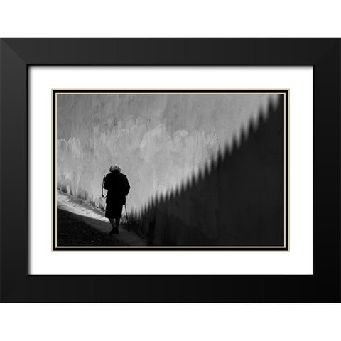 The Great Wall Black Modern Wood Framed Art Print with Double Matting by Carlos, KK