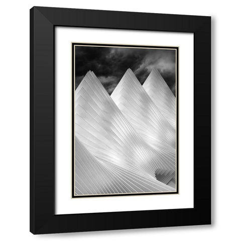 Three Summits Black Modern Wood Framed Art Print with Double Matting by Hageman, Michiel