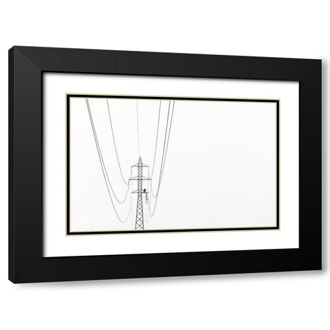 Balance Black Modern Wood Framed Art Print with Double Matting by Rems, Kristjan