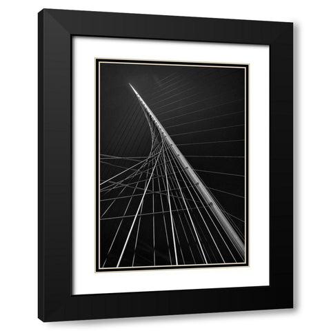 Calatravas Citer Music Ii Black Modern Wood Framed Art Print with Double Matting by Van Den, Jef