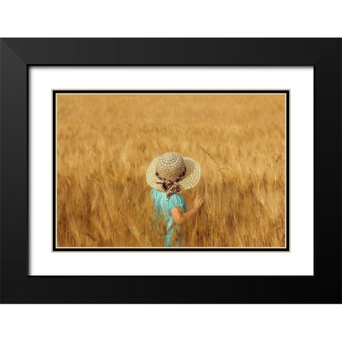 Summertime Black Modern Wood Framed Art Print with Double Matting by Fomina, Olga
