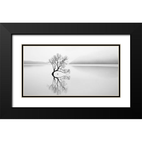 Serenity Black Modern Wood Framed Art Print with Double Matting by Jones, Neville