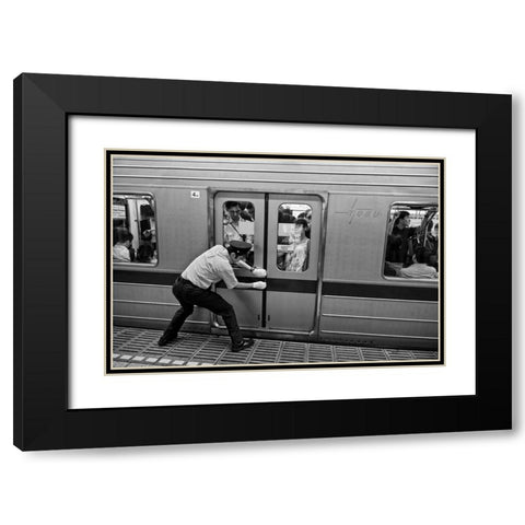 I Can Not Open The Door. Black Modern Wood Framed Art Print with Double Matting by Inazio Kuesta, Joxe