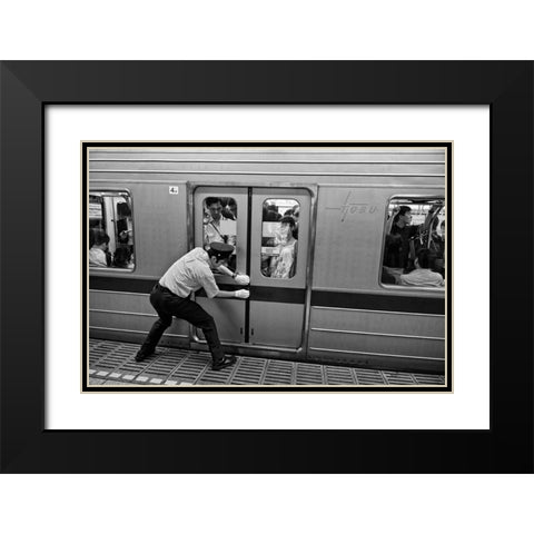 I Can Not Open The Door. Black Modern Wood Framed Art Print with Double Matting by Inazio Kuesta, Joxe