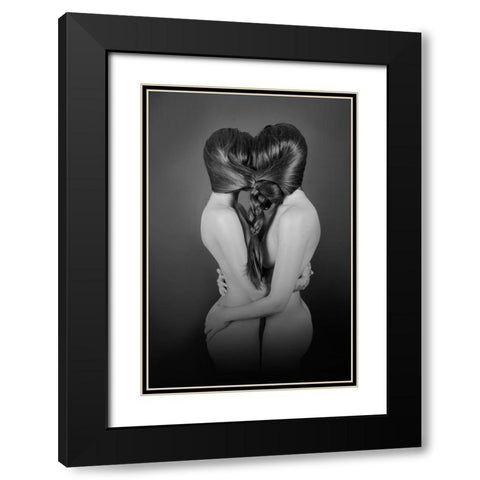 Togetherness Black Modern Wood Framed Art Print with Double Matting by Mest, Olga