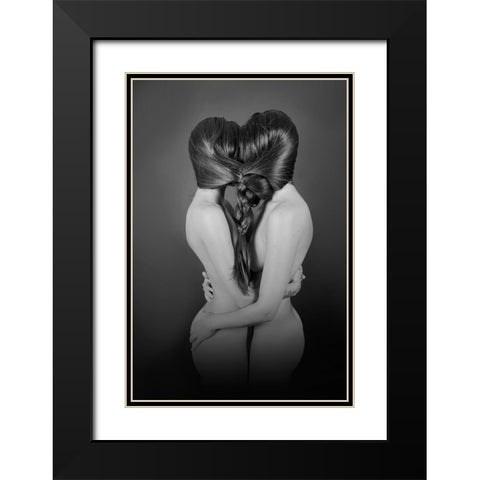 Togetherness Black Modern Wood Framed Art Print with Double Matting by Mest, Olga