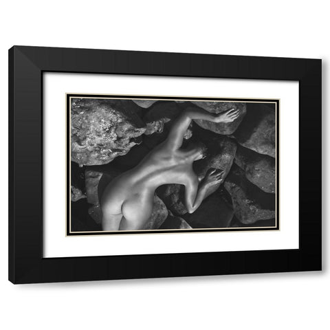 Between The Stones Black Modern Wood Framed Art Print with Double Matting by Pereverzov, Alexander