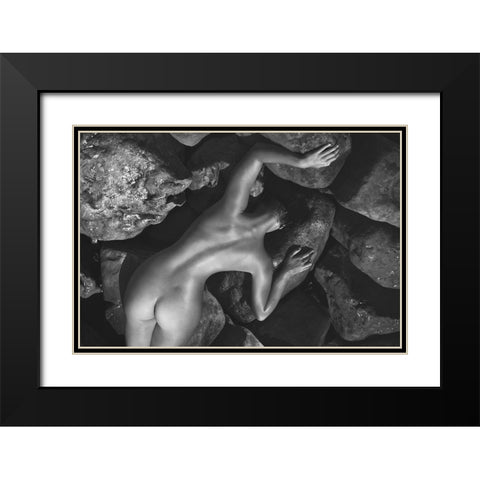 Between The Stones Black Modern Wood Framed Art Print with Double Matting by Pereverzov, Alexander