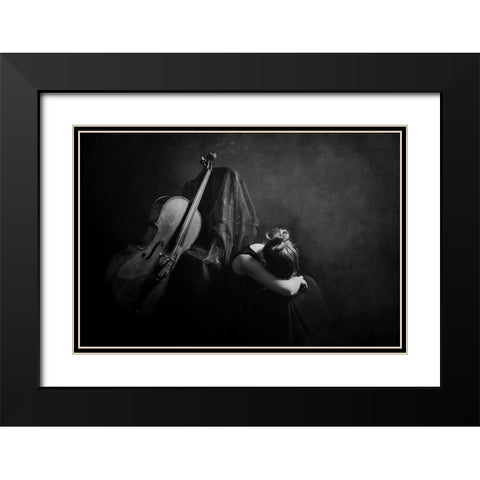 Silence Black Modern Wood Framed Art Print with Double Matting by Mest, Olga