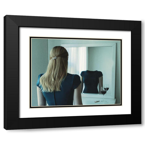 Emty Inside Black Modern Wood Framed Art Print with Double Matting by Helerand, Roland