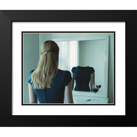 Emty Inside Black Modern Wood Framed Art Print with Double Matting by Helerand, Roland