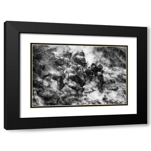 Cluster Black Modern Wood Framed Art Print with Double Matting by Alnaser, Mohammed