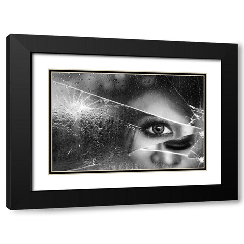 Face Of Pieces Black Modern Wood Framed Art Print with Double Matting by Marlianto, Ivan