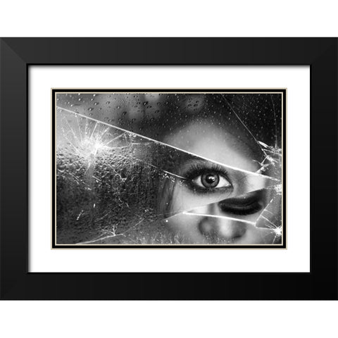 Face Of Pieces Black Modern Wood Framed Art Print with Double Matting by Marlianto, Ivan