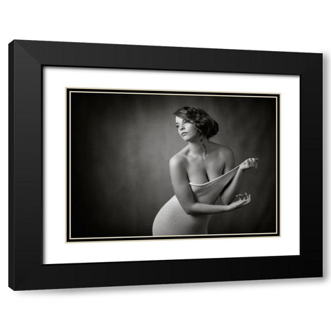 Hollie Black Modern Wood Framed Art Print with Double Matting by Catchlight Studio