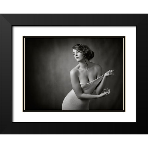 Hollie Black Modern Wood Framed Art Print with Double Matting by Catchlight Studio