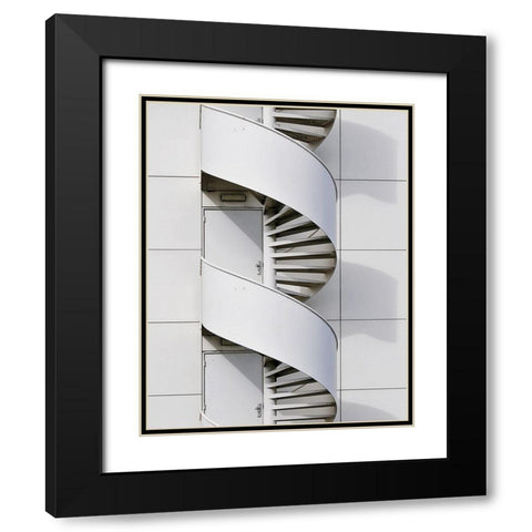 Fire Escape Black Modern Wood Framed Art Print with Double Matting by van Maastricht, Henk