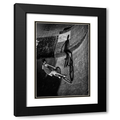 Fighting My Self Black Modern Wood Framed Art Print with Double Matting by Teixeira, Agostinho