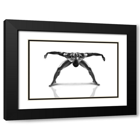 Metallic Nude 3 Black Modern Wood Framed Art Print with Double Matting by JLP
