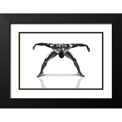Metallic Nude 3 Black Modern Wood Framed Art Print with Double Matting by JLP