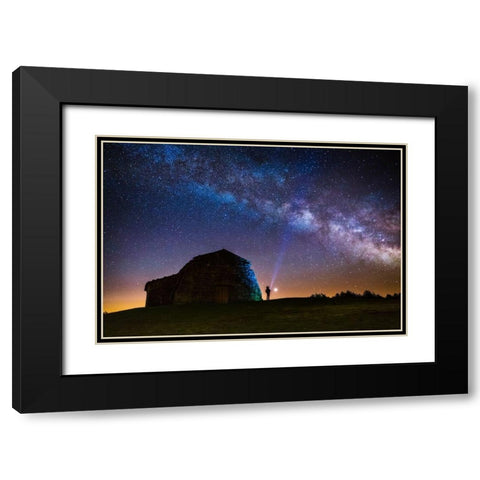 Counting Stars Black Modern Wood Framed Art Print with Double Matting by Gadea, Jose